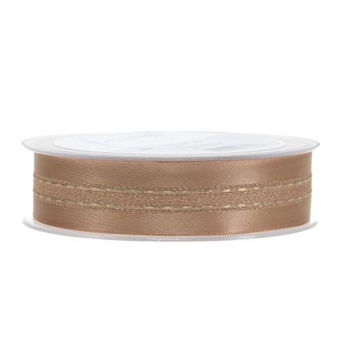 Floristik24 Ruban déco à rayures cuivre 25mm 20m