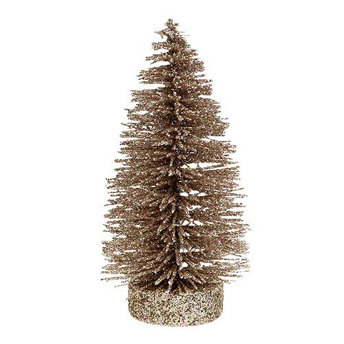 Floristik24 Arbre déco pailleté or clair H14cm 4pcs