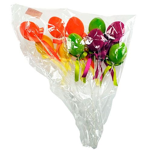 Floristik24 Œufs floqués sur fil métallique, multicolore 6cm 12P