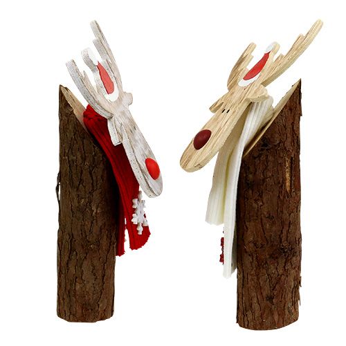 Floristik24 Figure à décorer bois élan avec écharpe 30cm 2pcs