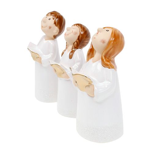 Floristik24 Figure à décorer choeur d&#39;enfants 11-12,5cm blanc 6pcs