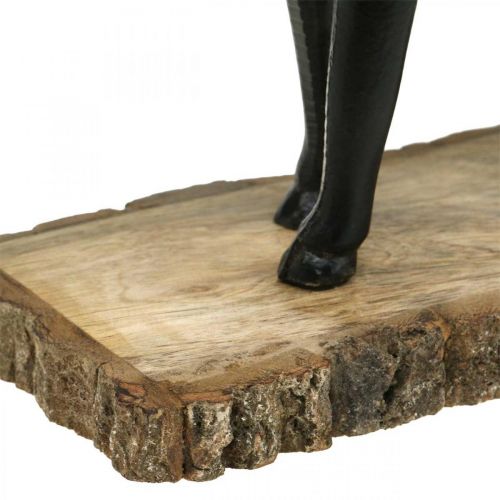 Article Déco Cerf Déco Renne Métal Bois Noir H25cm