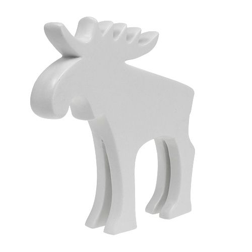 Figurine déco orignal céramique blanc 18,5cm 1pc