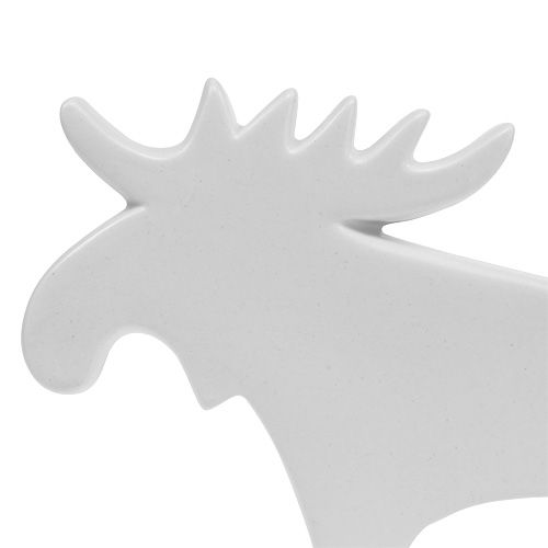 Floristik24 Figurine déco orignal céramique blanc 18,5cm 1pc
