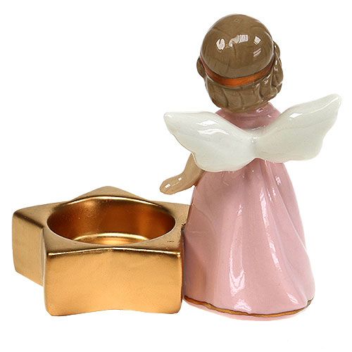 Floristik24 Figurine décorative ange avec bougie chauffe-plat 10,5 cm