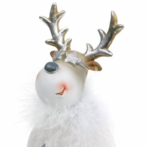 Floristik24 Figurine décorative cerf blanc 17cm