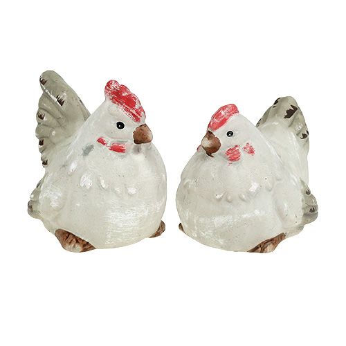 Floristik24 Figurine déco poule 5cm Gris 2P.