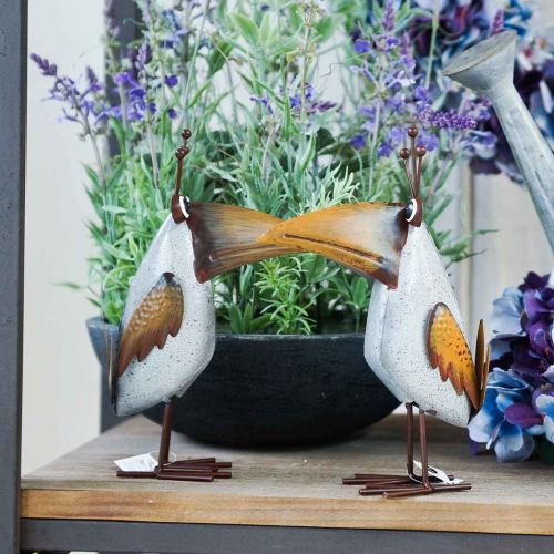 Floristik24 Figurine de décoration, oiseau en métal, corbeau, décoration en métal 43cm