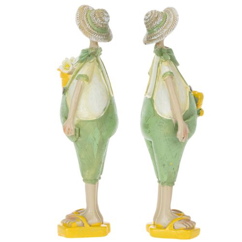 Figurines décoratives décoration de table de jardinier été vert jaune 16,5×5,5cm 2pcs | Floristik24.be
