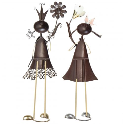 Article Figurines décoratives décoration de balcon figurines de fille en métal 56/57cm 2pcs