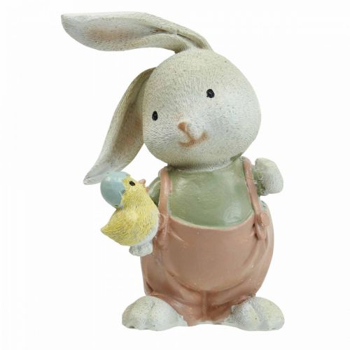 Floristik24 Figurines déco lapin lapin enfants avec poussins H11cm 2pcs