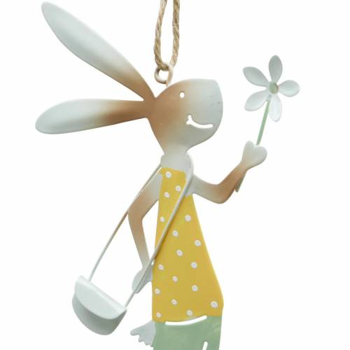Floristik24 Figurines déco couple de lapins, décoration en métal, lapins de Pâques à suspendre, décoration printanière 4pcs
