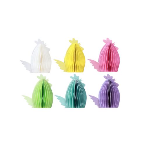 Article Poulets décoratifs en papier nid d&#39;abeille Pâques 11×6,5×12cm 6pcs