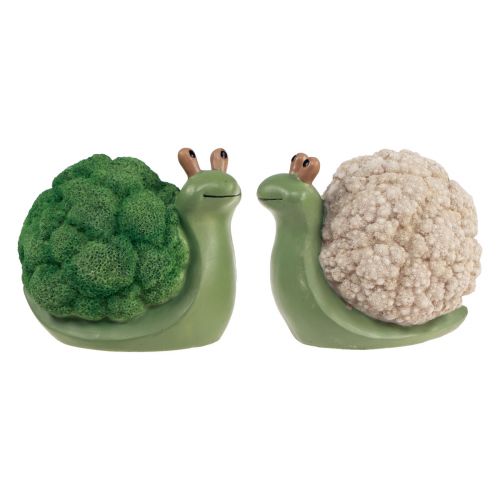 Article Figurines décoratives escargots décoration vert blanc 7,5x11,5x10,5cm