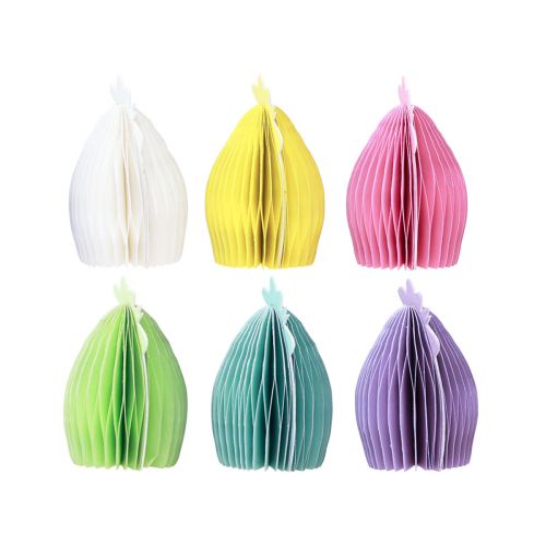 Article Figurines décoratives poulets en papier nid d&#39;abeille colorés 7,5×4,5×8cm 6pcs