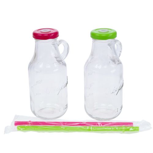 Floristik24 Bouteilles décoratives avec couvercle et paille H. 14,5 cm