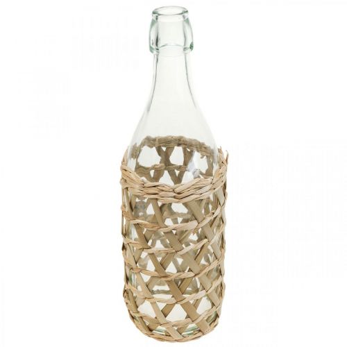 Article Bouteille déco en verre décoration de bouteille en verre tressée Ø9.5cm H31cm