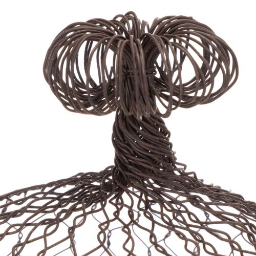Clochette décorative en métal, aide à l'escalade, capuchon en fil de fer, marron, finition rouille, H 50/41 cm Ø 30/25 cm, lot de 2 | Floristik24.be