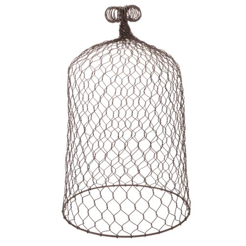 Clochette décorative en métal, aide à l'escalade, capuchon en fil de fer, marron, finition rouille, H 50/41 cm Ø 30/25 cm, lot de 2 | Floristik24.be
