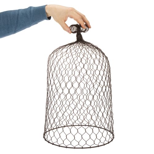 Clochette décorative en métal, aide à l'escalade, capuchon en fil de fer, marron, finition rouille, H 50/41 cm Ø 30/25 cm, lot de 2 | Floristik24.be