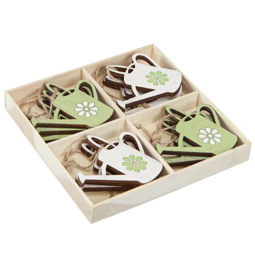 Article Cintre décoratif arrosoir décoration bois vert naturel 8cm 12 pcs