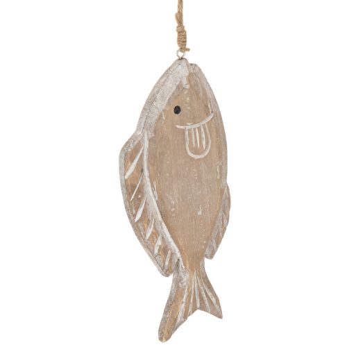 Crochet déco poisson en bois 21cm 2pcs