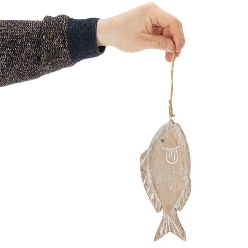 Crochet déco poisson en bois 21cm 2pcs | Floristik24.be