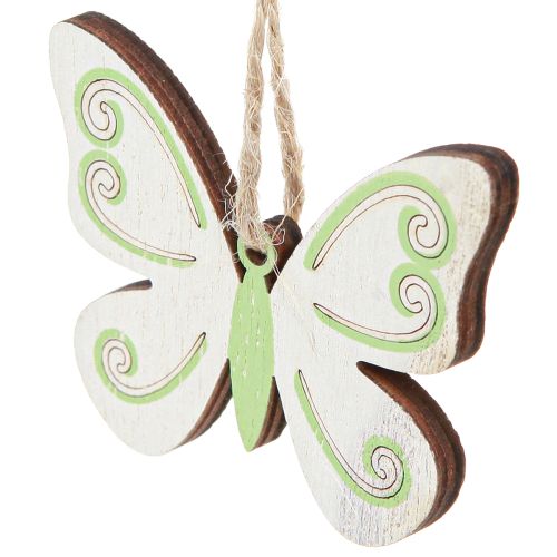 Article Cintre décoratif décoration papillon bois vert naturel 5×6cm 12 pcs