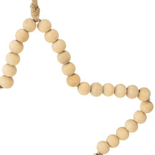 Article Perles décoratives de Noël en bois coeur étoile arbre H16cm 3 pcs