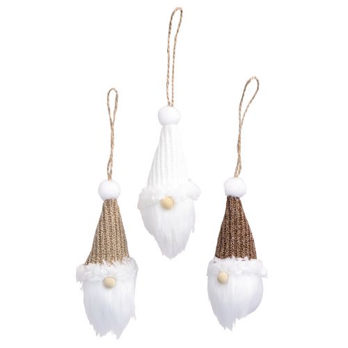 Article Suspensions décoratives Gnome de Noël Bois H11cm 3pcs