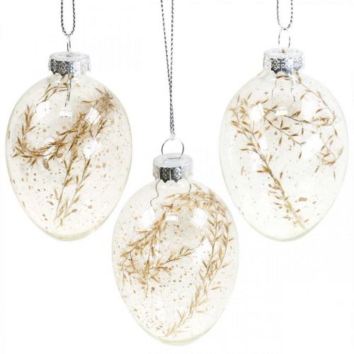 Cintre décoratif en verre d&#39;oeuf rempli de décoration de Pâques à suspendre 5x8cm 6 pcs