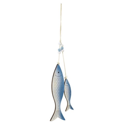 Support déco poisson écailles bleu blanc 11,5/20cm lot de 2