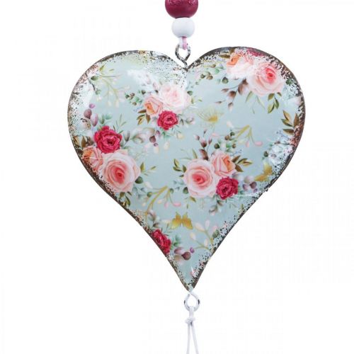 Article Suspension déco coeur déco vintage fleurs pendentif 8.5x9cm 3pcs
