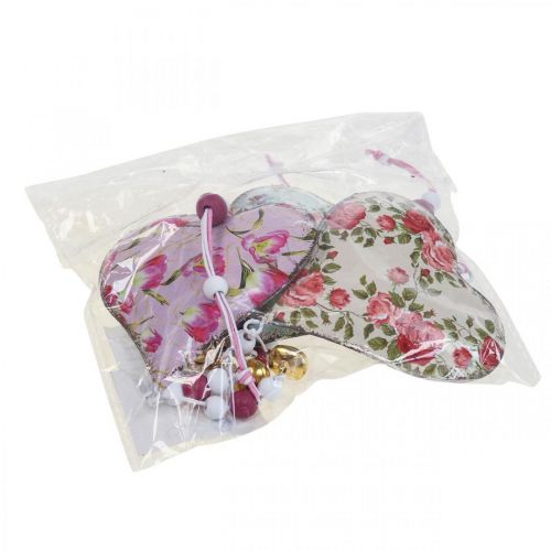 Floristik24 Cintre décoratif décoration coeur pendentif fleurs vintage 8,5x9cm 3 pcs