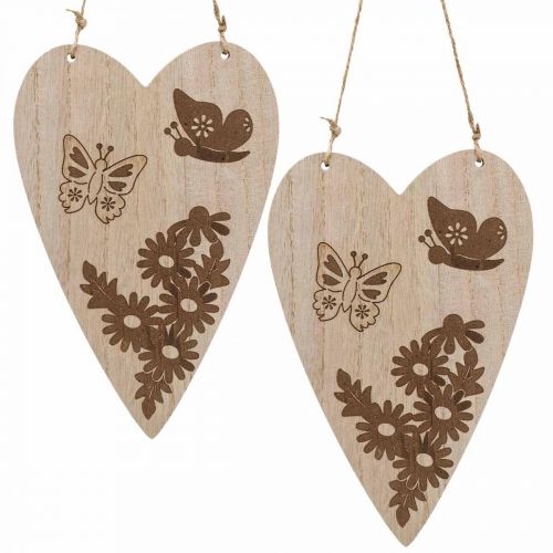 Floristik24 Cintre déco bois déco coeur papillon déco 13.5x20cm 6pcs