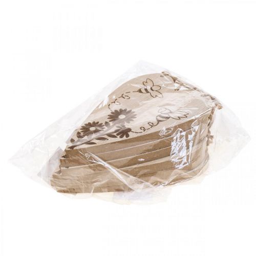 Article Cintre décoratif en bois coeurs décoratifs fleurs abeilles décoration 10x15cm 6 pièces