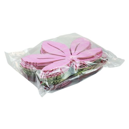 Article Cintre décoratif bois feuilles d&#39;automne rose violet vert 12x10cm 12 pcs