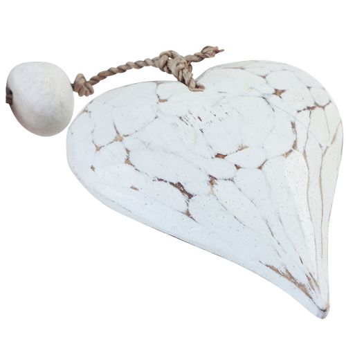 Article Cintre décoratif en bois rond coeurs en bois blanc naturel H85cm