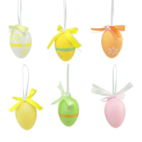 Floristik24 Support décoratif Oeufs de Pâques en plastique à suspendre 4×5,5 cm 12 pcs