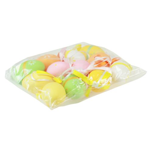 Article Support décoratif Oeufs de Pâques en plastique à suspendre 4×5,5 cm 12 pcs