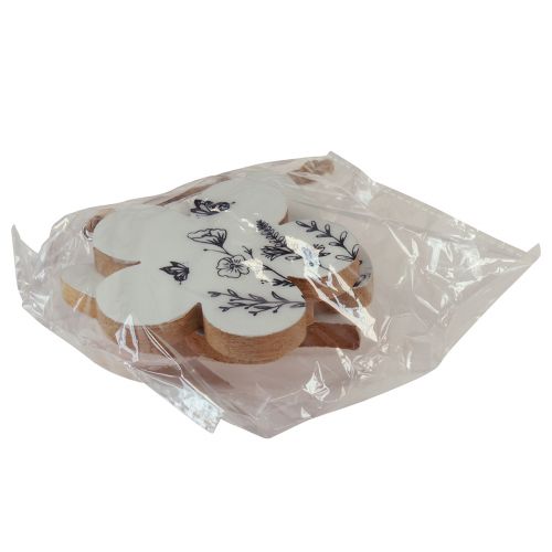 Article Cintre décoratif coeur fleur papillon blanc naturel 9cm 3pcs