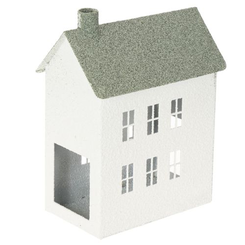 Maison décorative en métal en forme de maison avec fenêtres et cheminée, 22 cm acheter | Floristik24.be