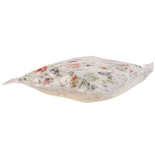 Floristik24 Coussin décoratif d'été coussin décoratif avec fleurs/oiseaux 37x37cm