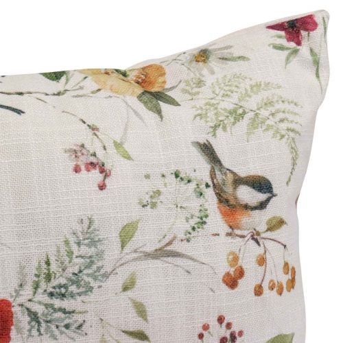 Floristik24 Coussin décoratif d'été coussin décoratif avec fleurs/oiseaux 37x37cm