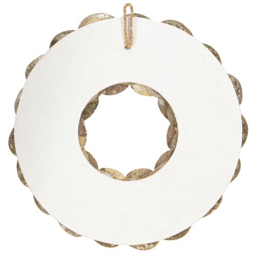 Article Couronne à suspendre Bois et coquilles d'ormeaux Ø30cm