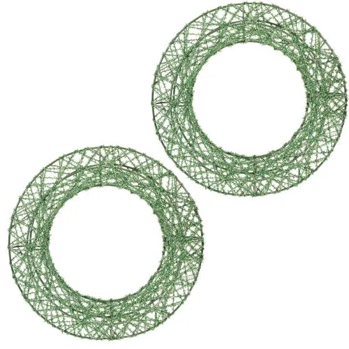 Couronne décorative en treillis métallique vert pour projets de bricolage, 19 cm, 2 pièces acheter | Floristik24.be