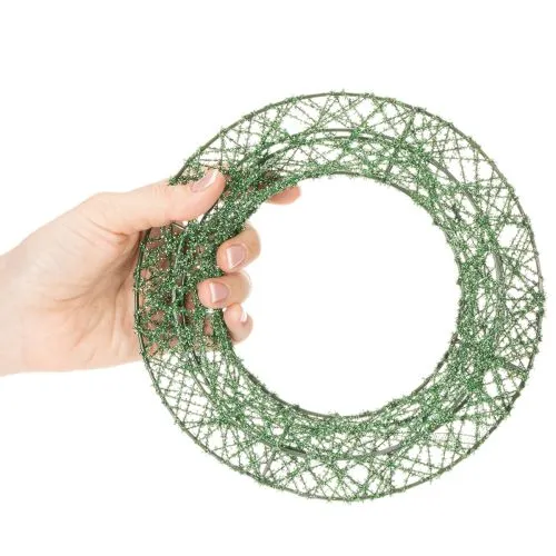 Couronne décorative en treillis métallique vert pour projets de bricolage, 19 cm, 2 pièces | Floristik24.be