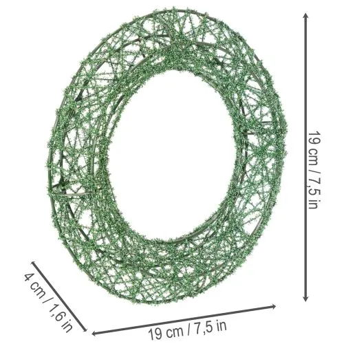 Couronne décorative en treillis métallique vert pour projets de bricolage, 19 cm, 2 pièces | Floristik24.be