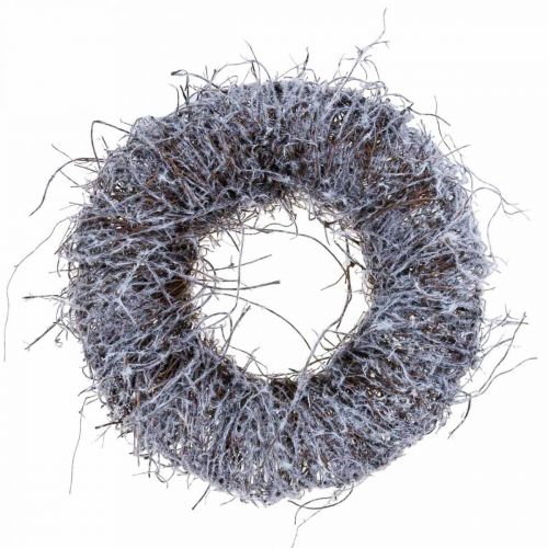 Floristik24 Couronne déco nature, couronne de vigne, couronne naturelle Ø25cm neigée