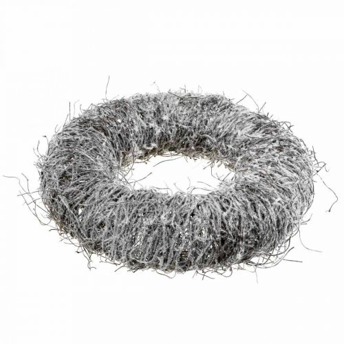 Floristik24 Couronne déco nature, couronne de vigne, couronne naturelle Ø45cm neigée